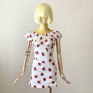 Caroline Constas Calla Retro Red Floral Print SZ XS